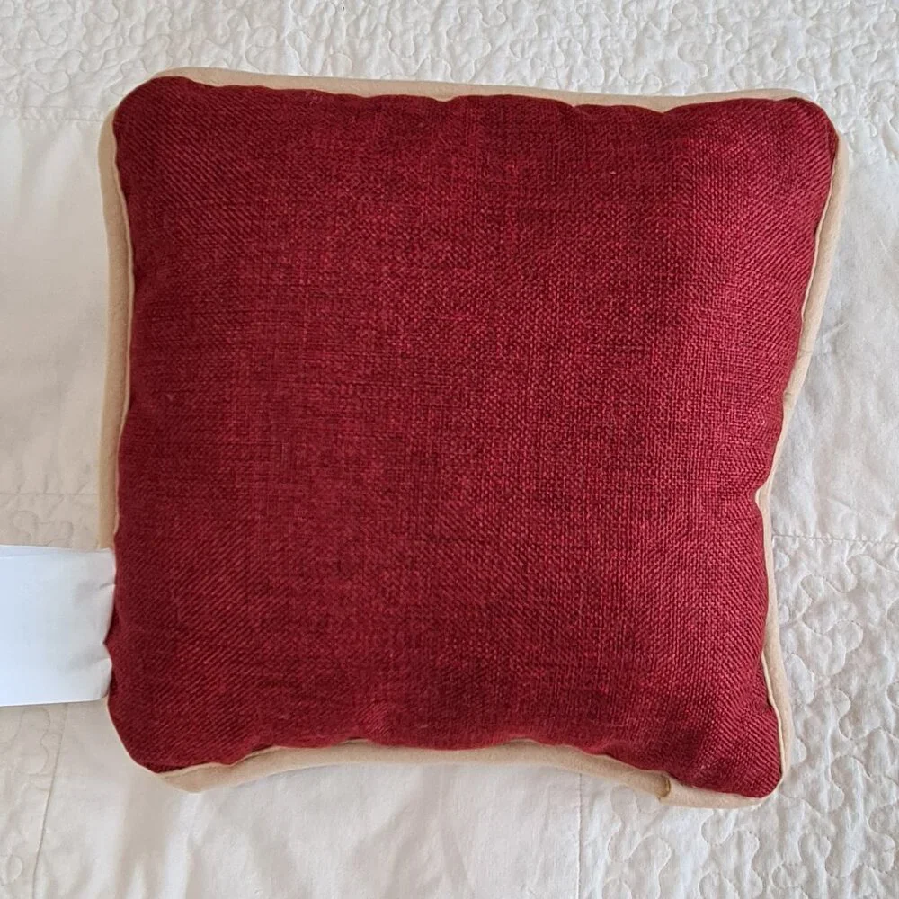 Snowman Christmas Holiday Pillow with Plaid Accents, 12 x12, NWT